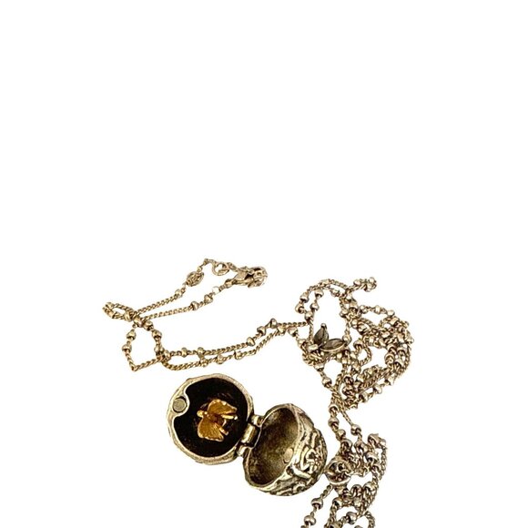 Vintage Silver Amethyst Locket Necklace with Hidden Butterfly Surprise Pendant - Picture 4 of 13